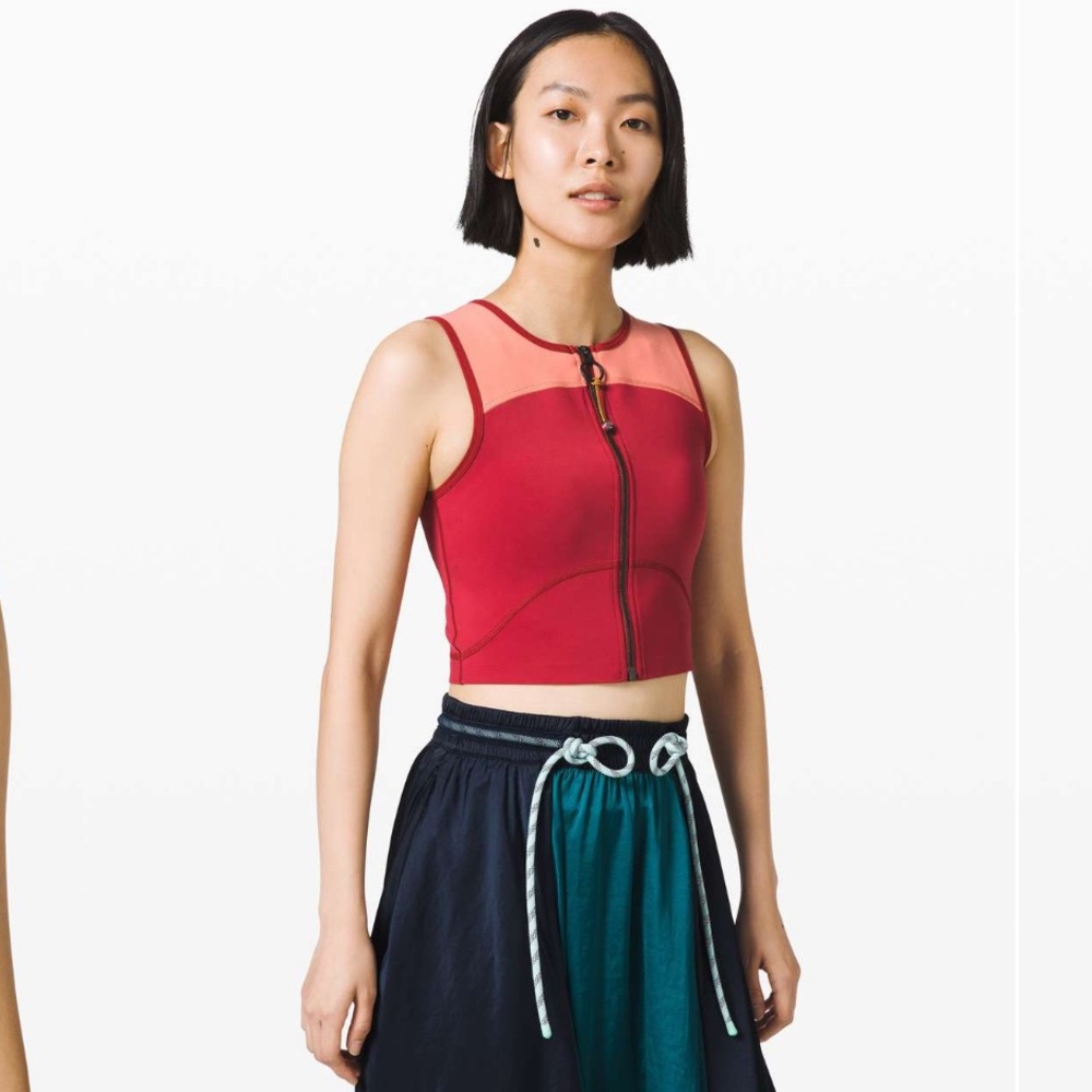 LULULEMON FACE FORWARD CROP TOP *ROKSANDA CLIENTE/RUSTIC CORAL